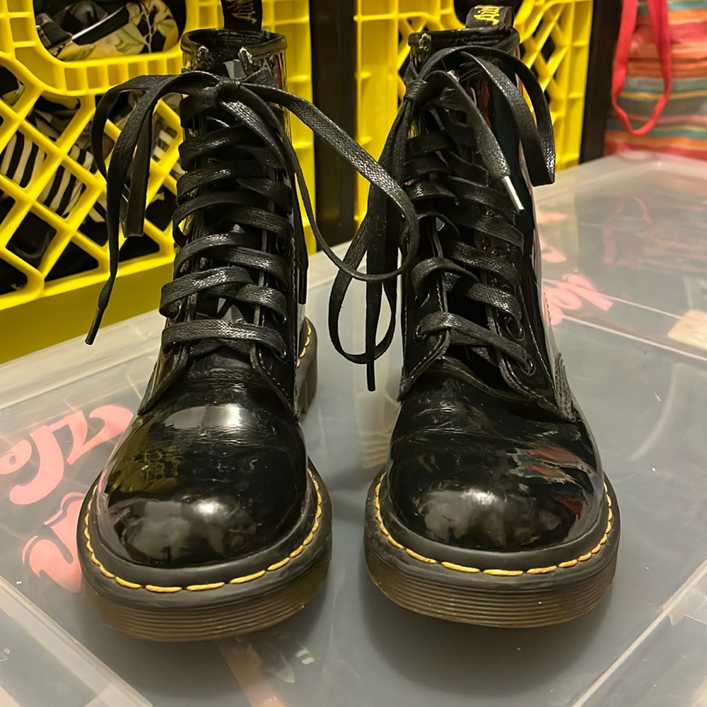 Dr. Martens black patent boots size 6